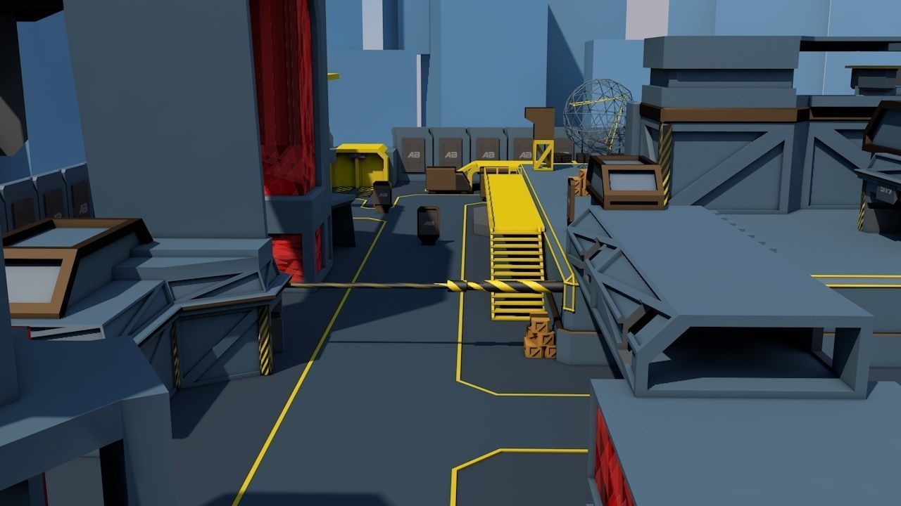 3D FPS game environment low poly Low-poly 3D model_5