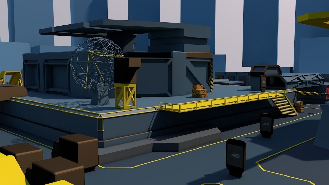 3D FPS game environment low poly Low-poly 3D model_9