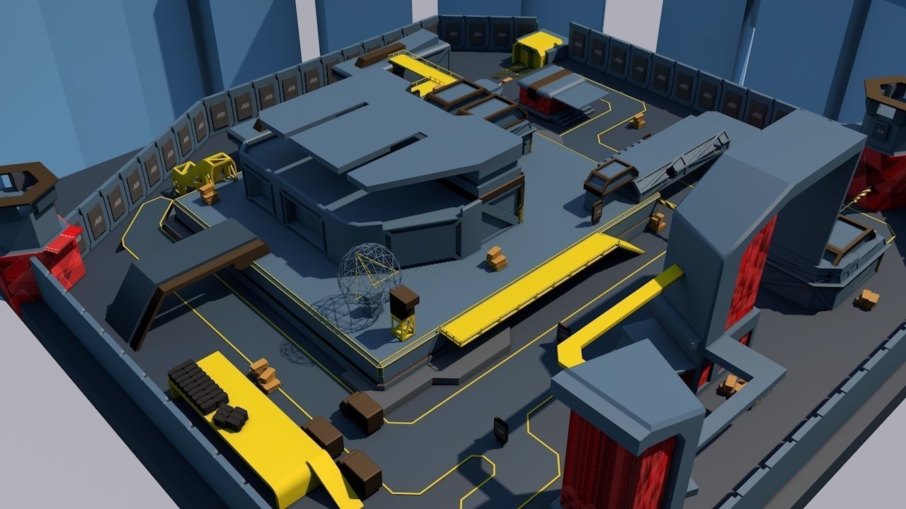 3D FPS game environment low poly Low-poly 3D model_8