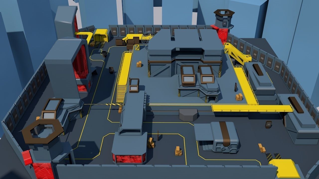 3D FPS game environment low poly Low-poly 3D model_4