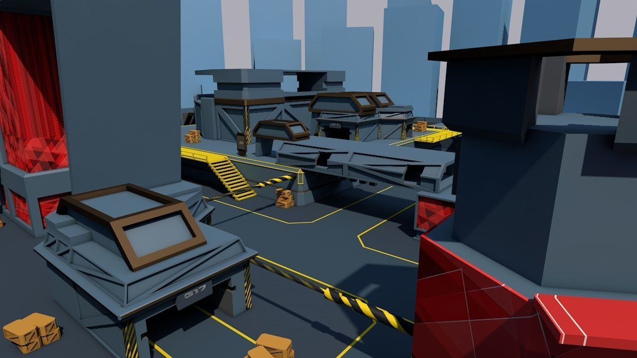 3D FPS game environment low poly Low-poly 3D model_10