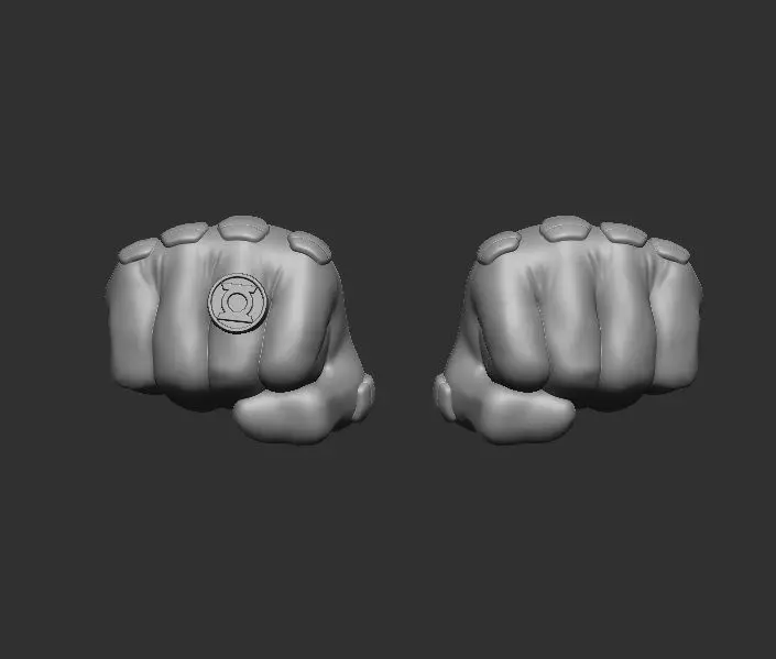 Green Lantern Hands - Hands for Action Figures 3D print model_0