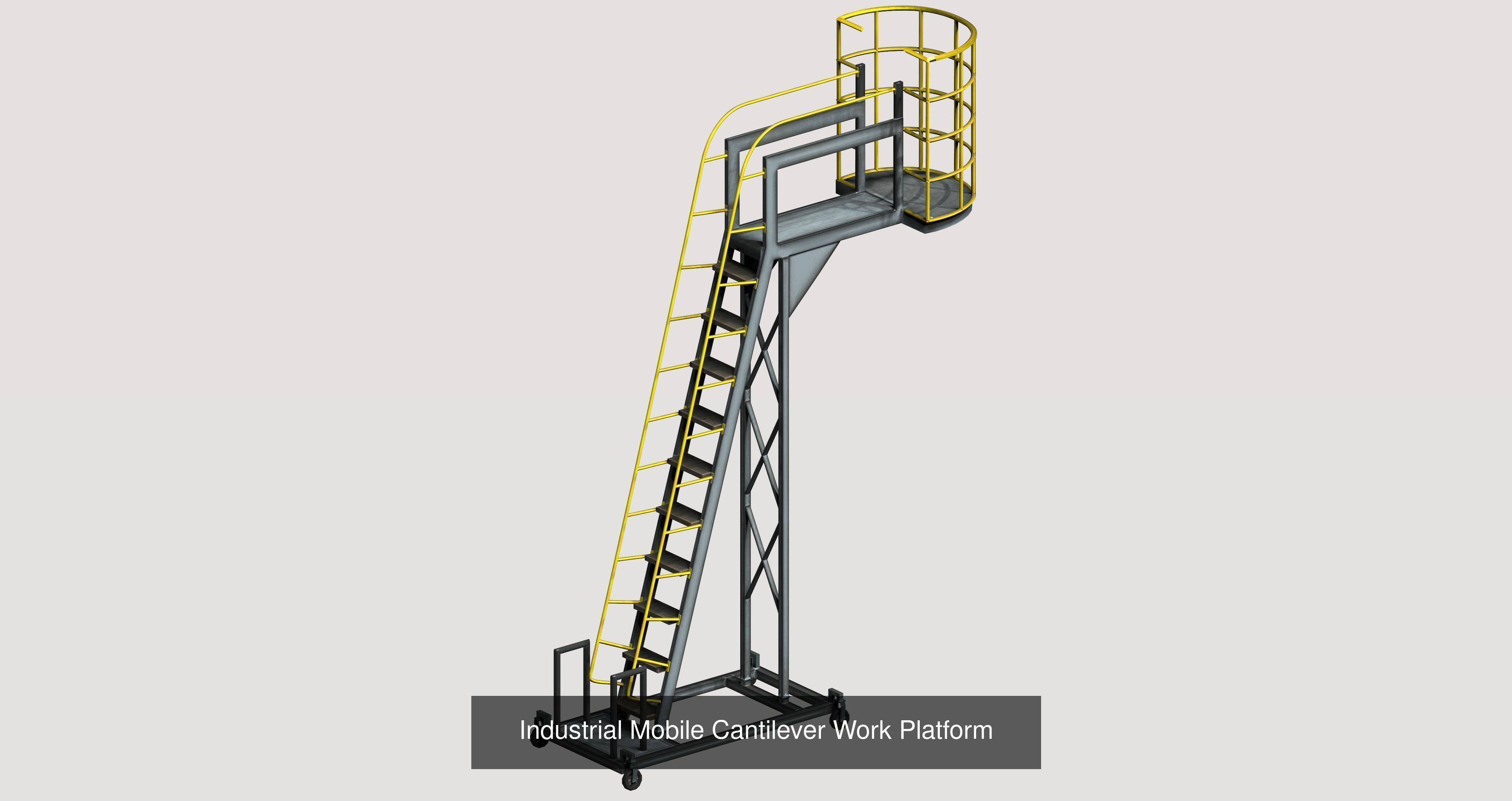 20 sci-fi and industrial platform stair pack 3D Model Collection_18