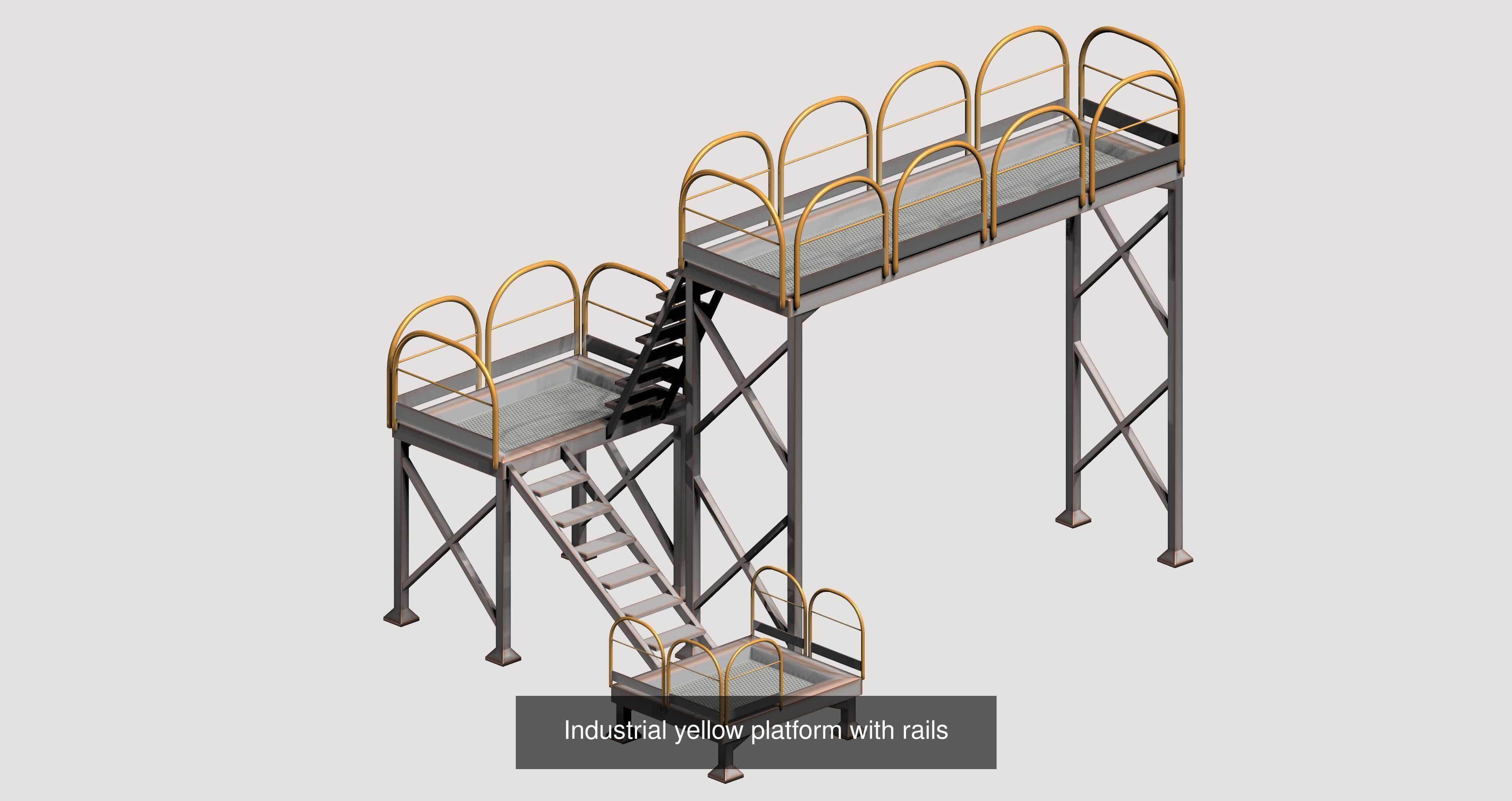 20 sci-fi and industrial platform stair pack 3D Model Collection_17