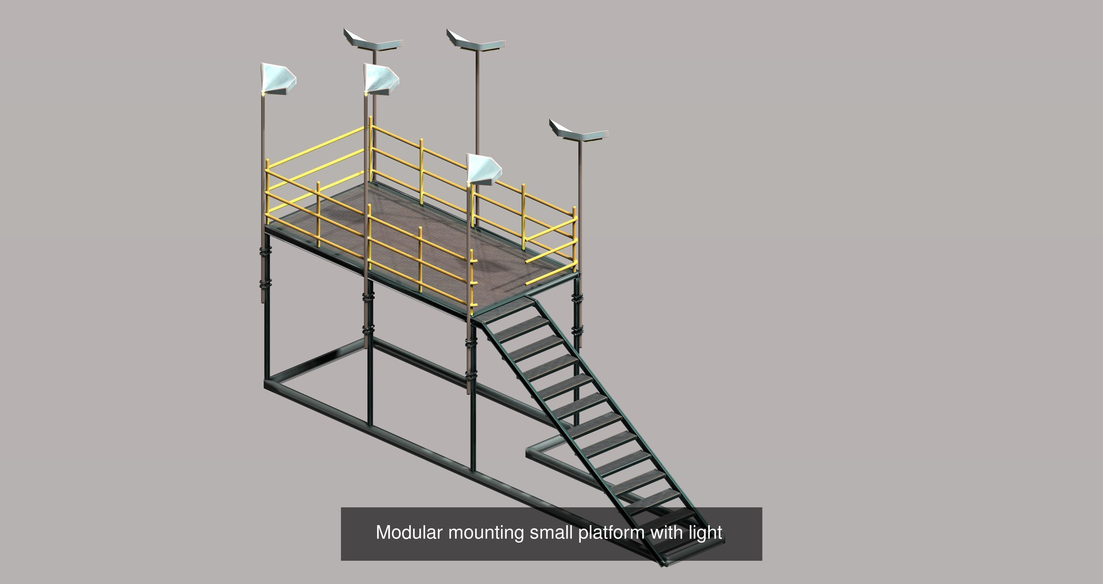20 sci-fi and industrial platform stair pack 3D Model Collection_15