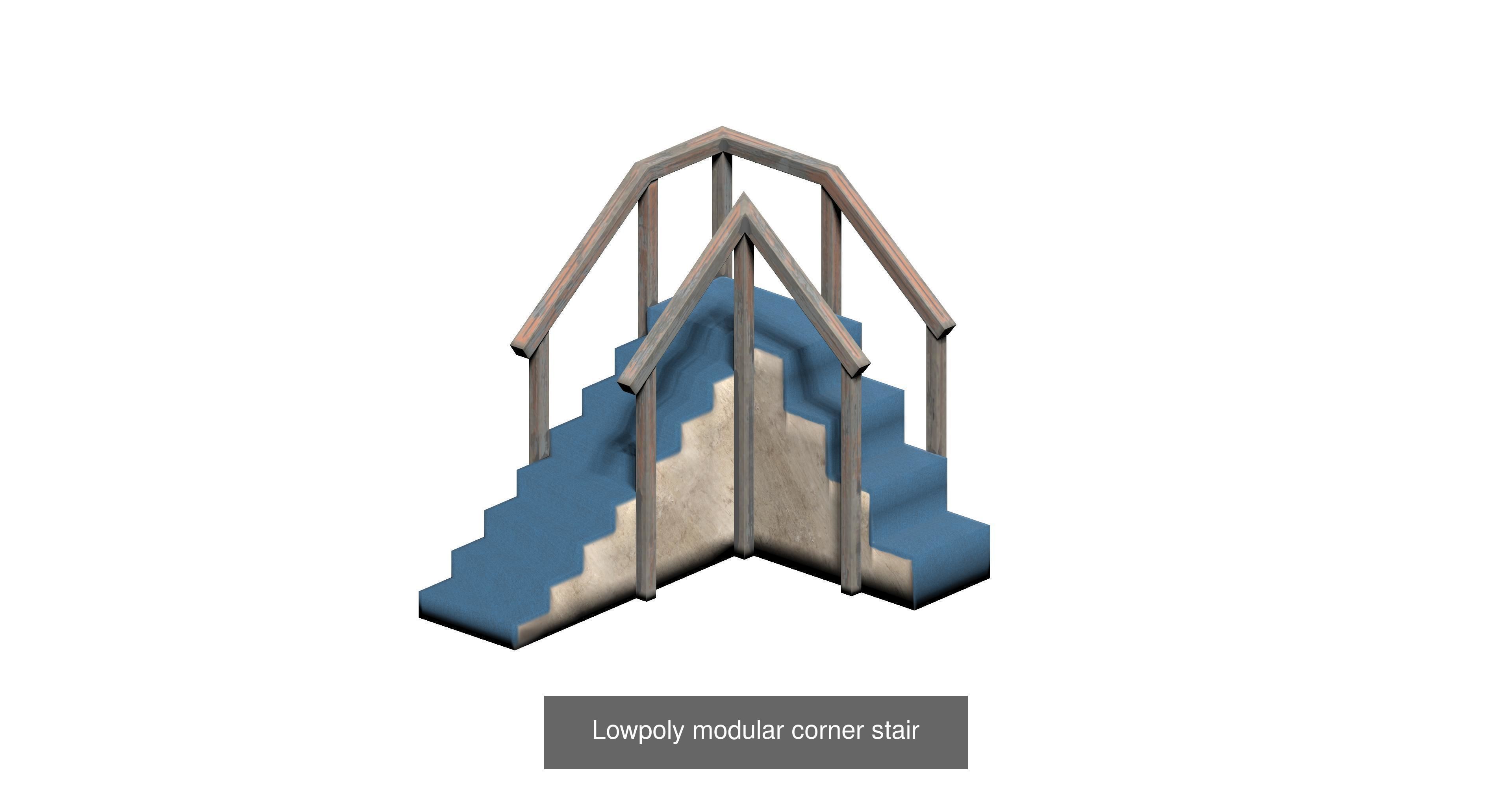 20 sci-fi and industrial platform stair pack 3D Model Collection_7