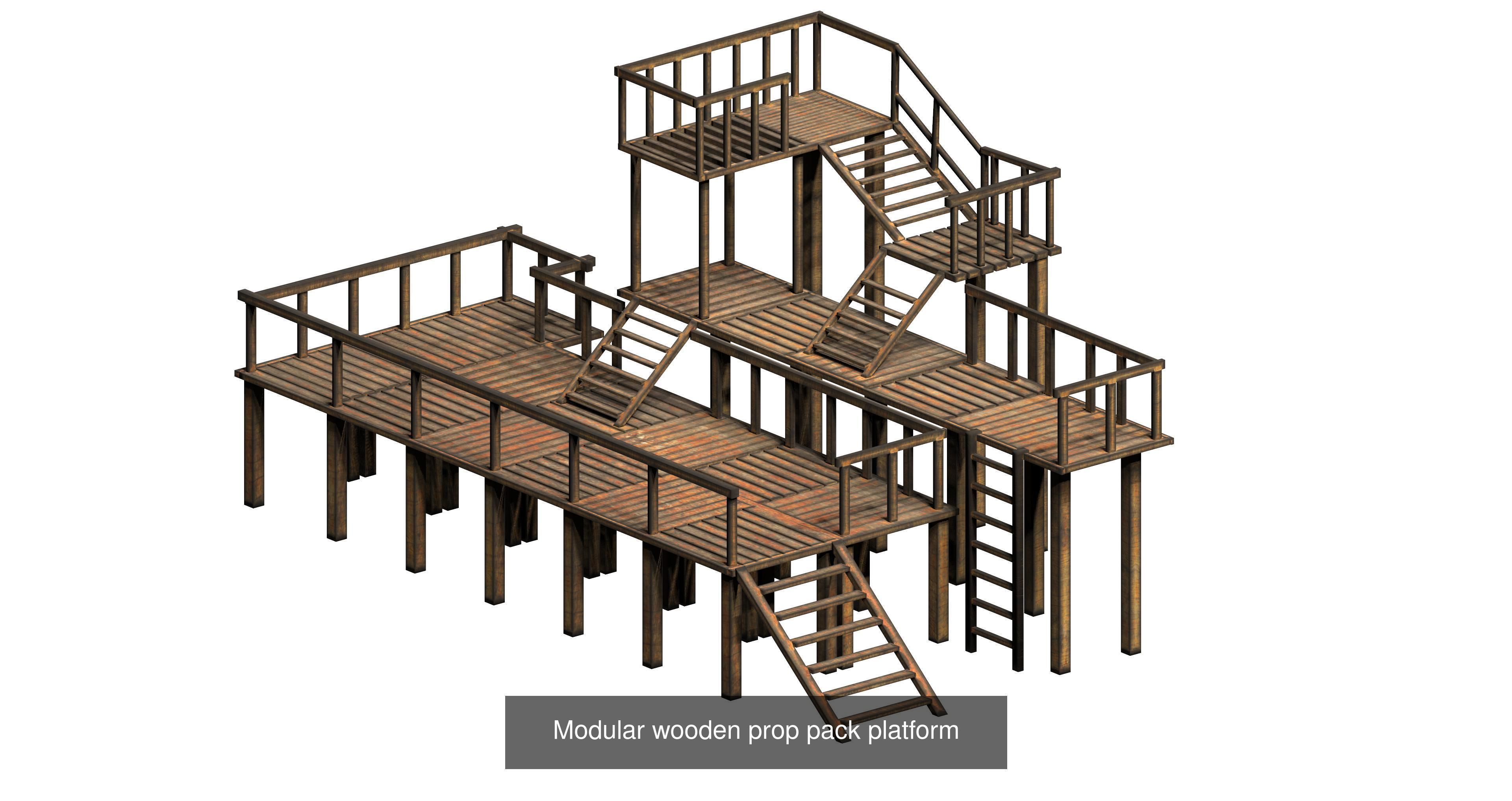 20 sci-fi and industrial platform stair pack 3D Model Collection_22