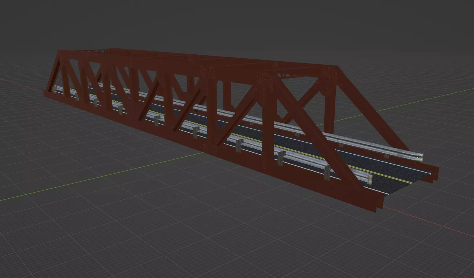 Magnificent Rustic Truss Bridge 3D model_0