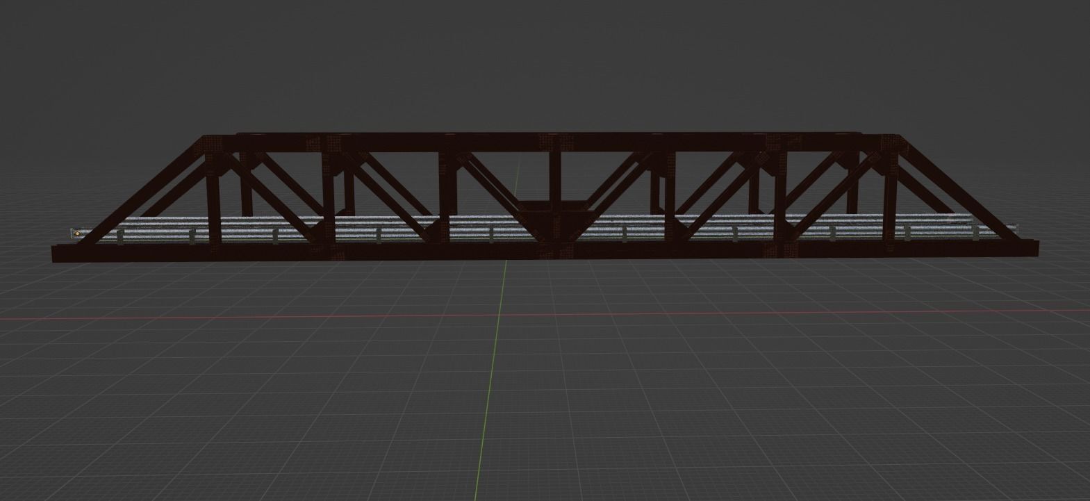 Magnificent Rustic Truss Bridge 3D model_1