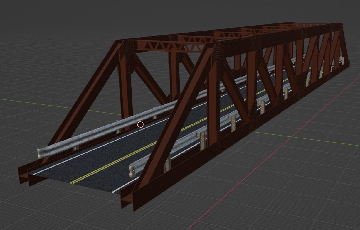 Magnificent Rustic Truss Bridge 3D model_3