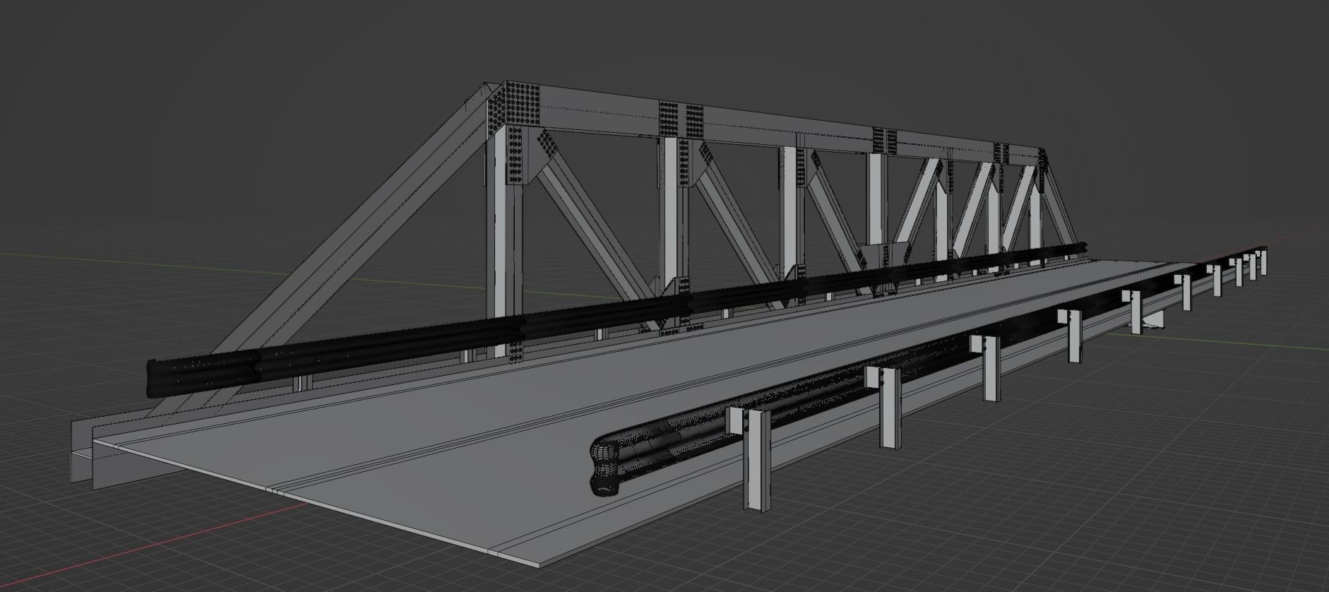 Magnificent Rustic Truss Bridge 3D model_4