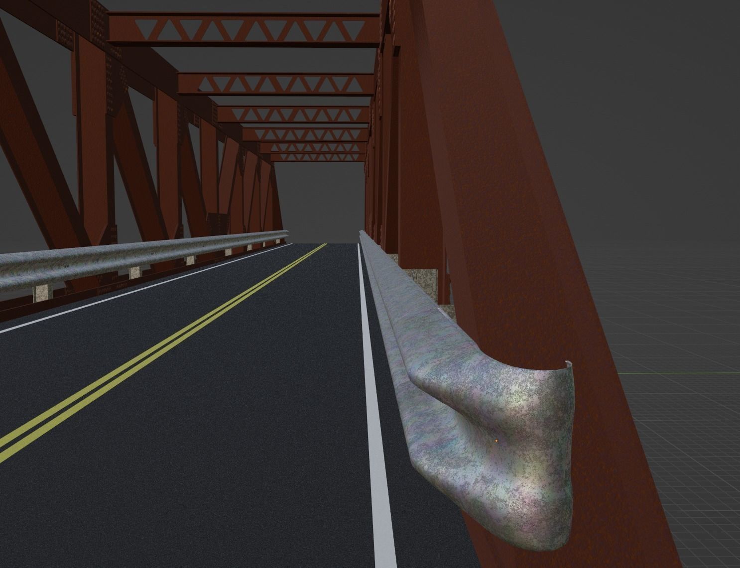 Magnificent Rustic Truss Bridge 3D model_2