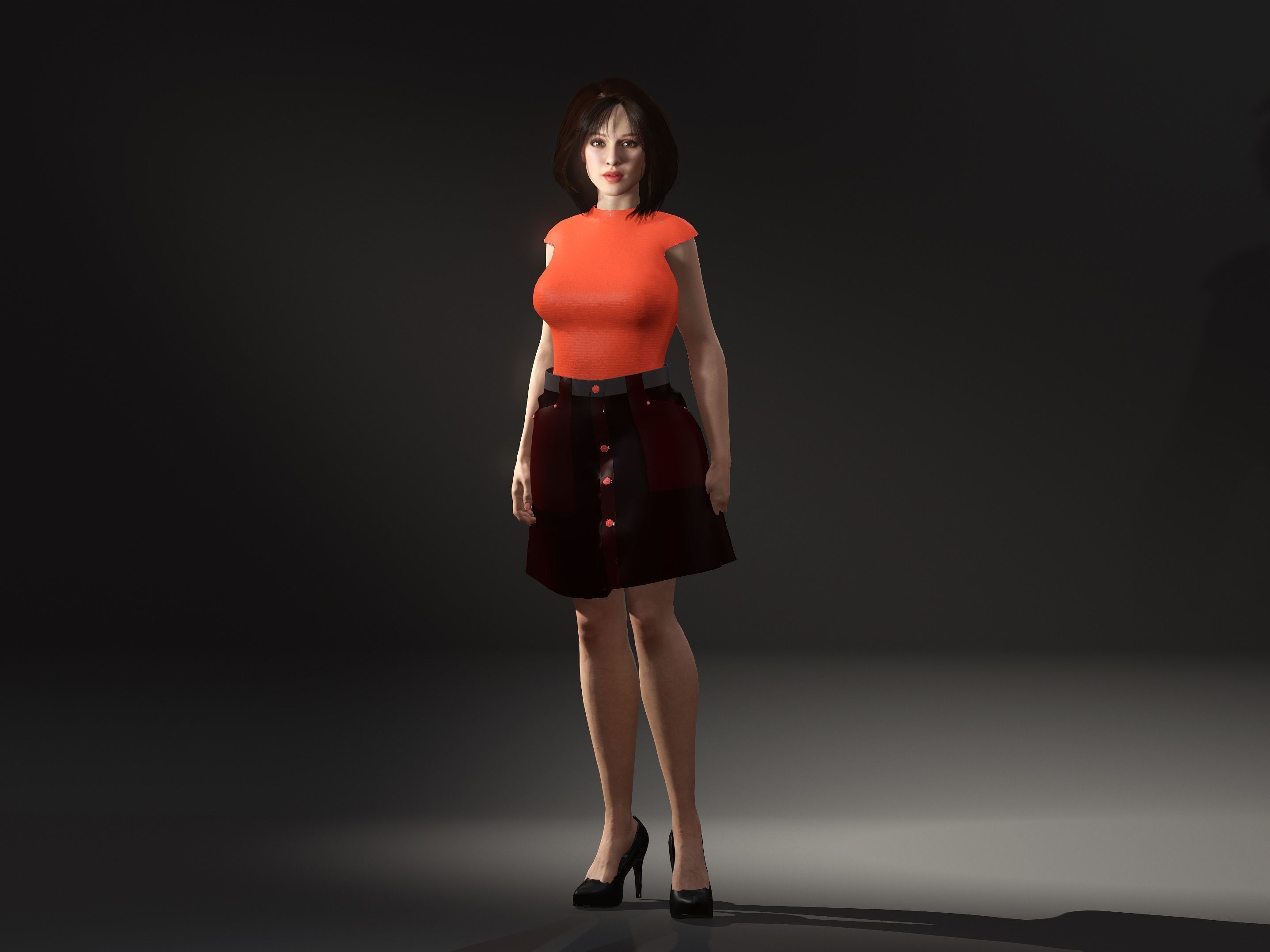 Desi-Female character and outfit Free 3D model_1