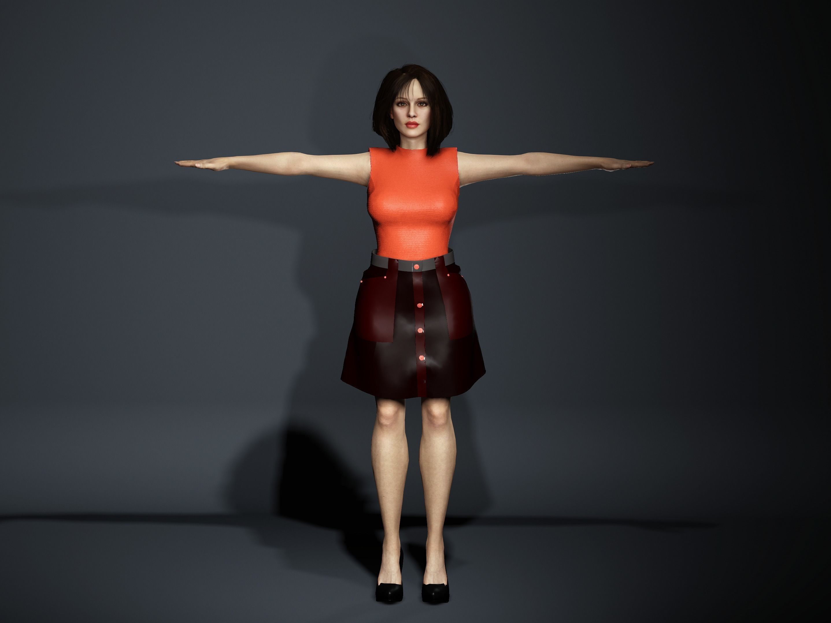 Desi-Female character and outfit Free 3D model_2