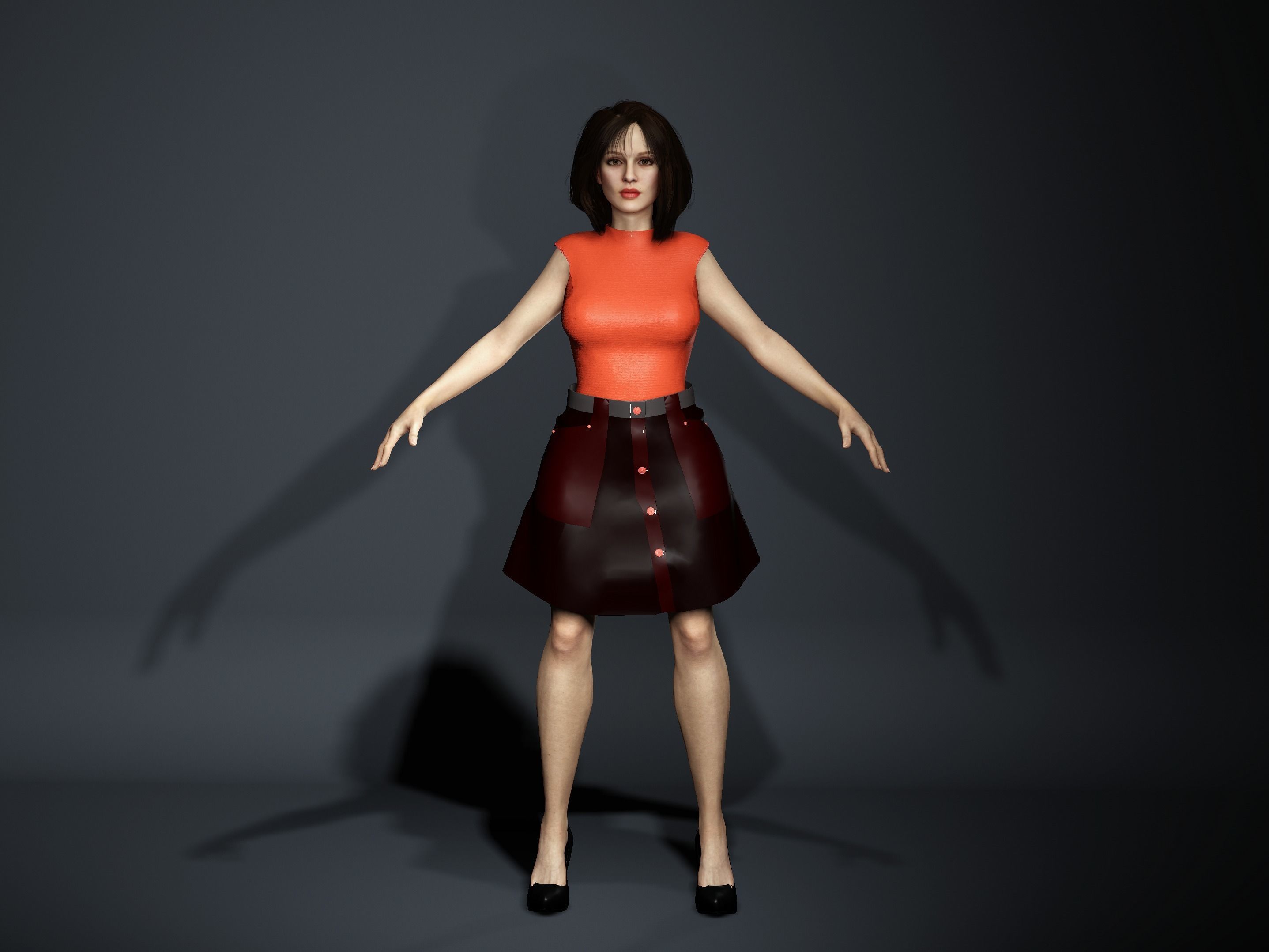 Desi-Female character and outfit Free 3D model_3