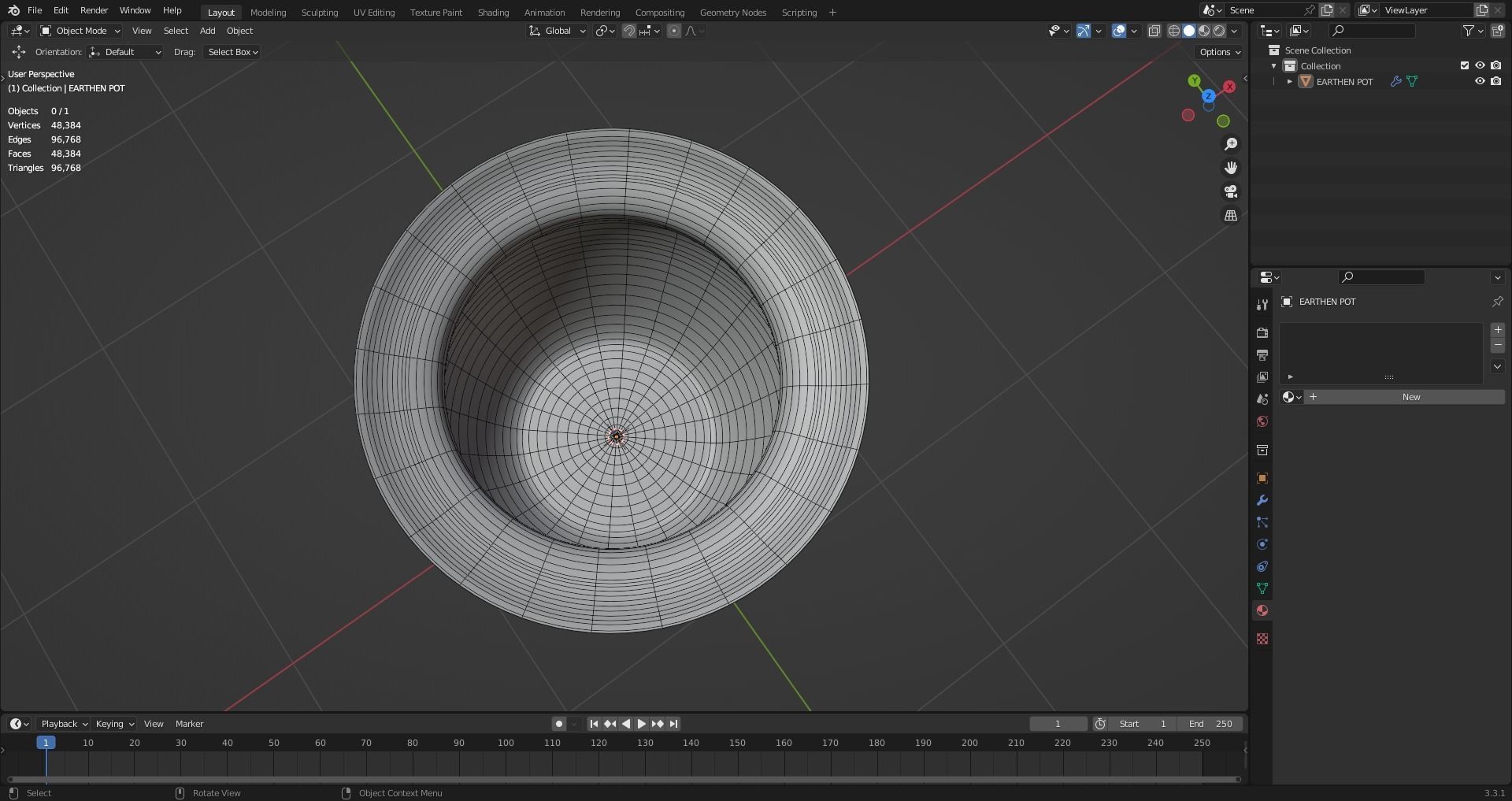 EARTHEN POT 3D model_4