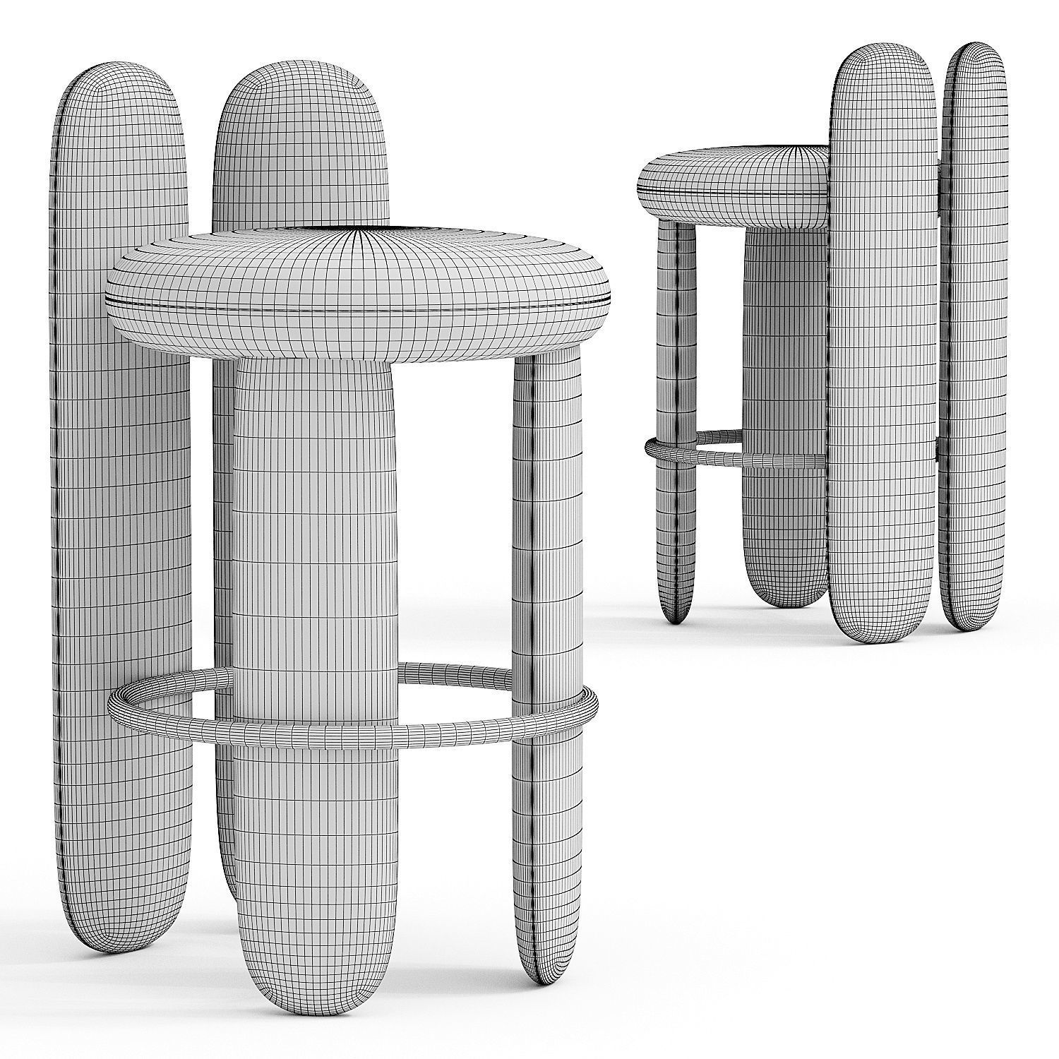 Glazy Bar Stool 3D model_2