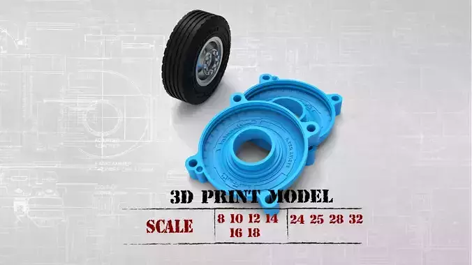 DIY RC Car Trucks Tires Rims and Mold rims 3D print model