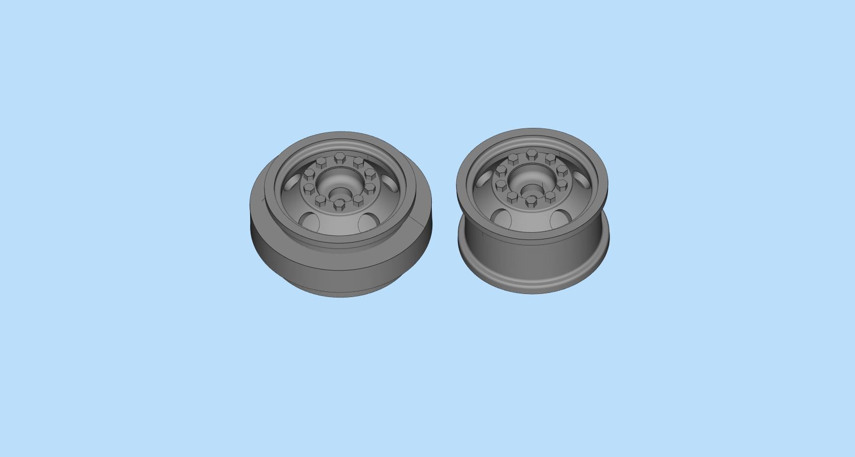 DIY RC Car Trucks Tires Rims and Mold rims 3D print model_15