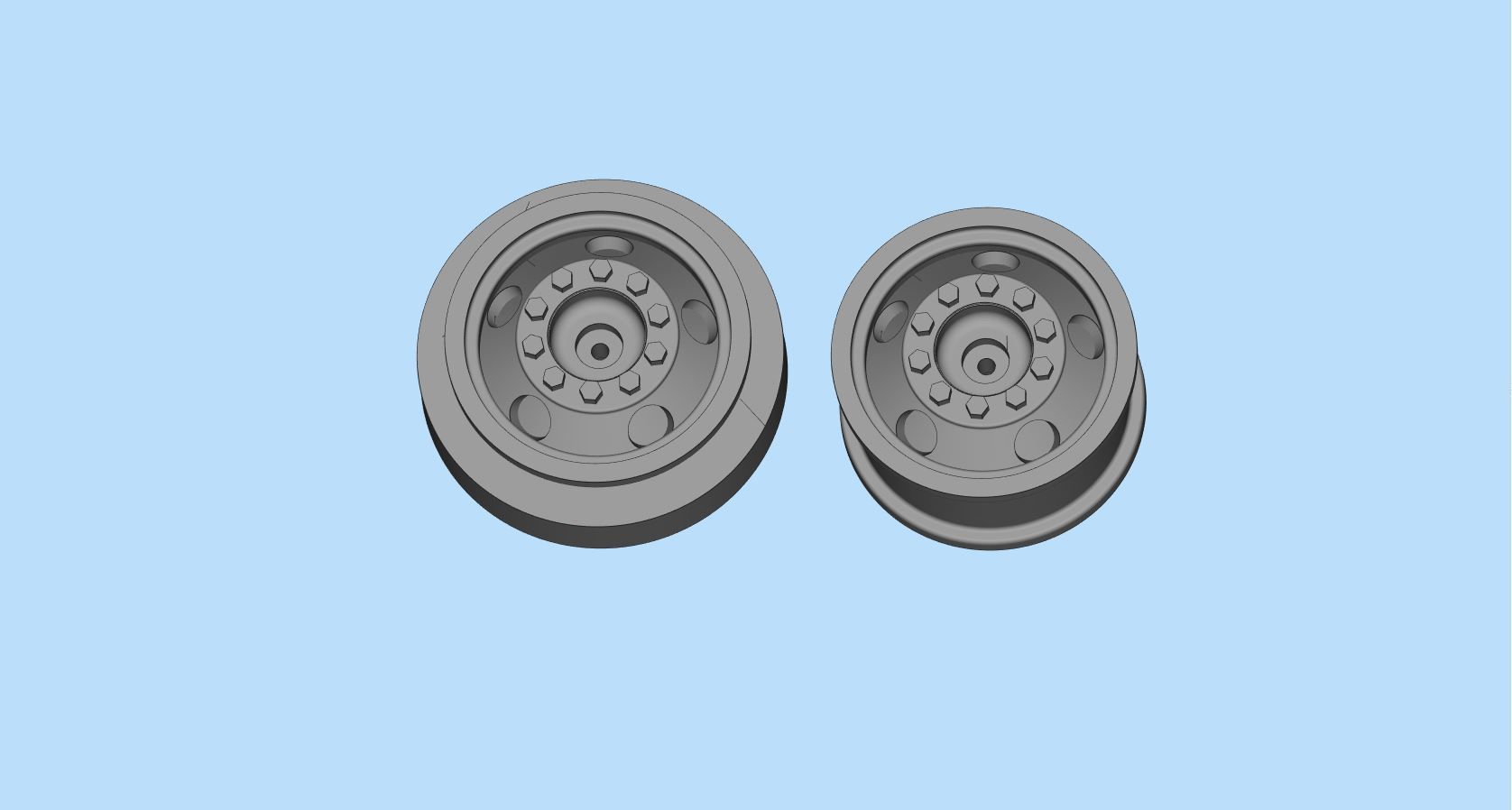 DIY RC Car Trucks Tires Rims and Mold rims 3D print model_7