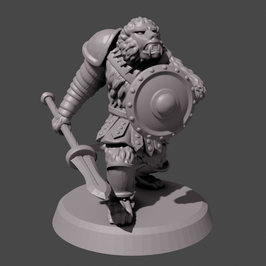gladiator monkey Spear 3D print model_3