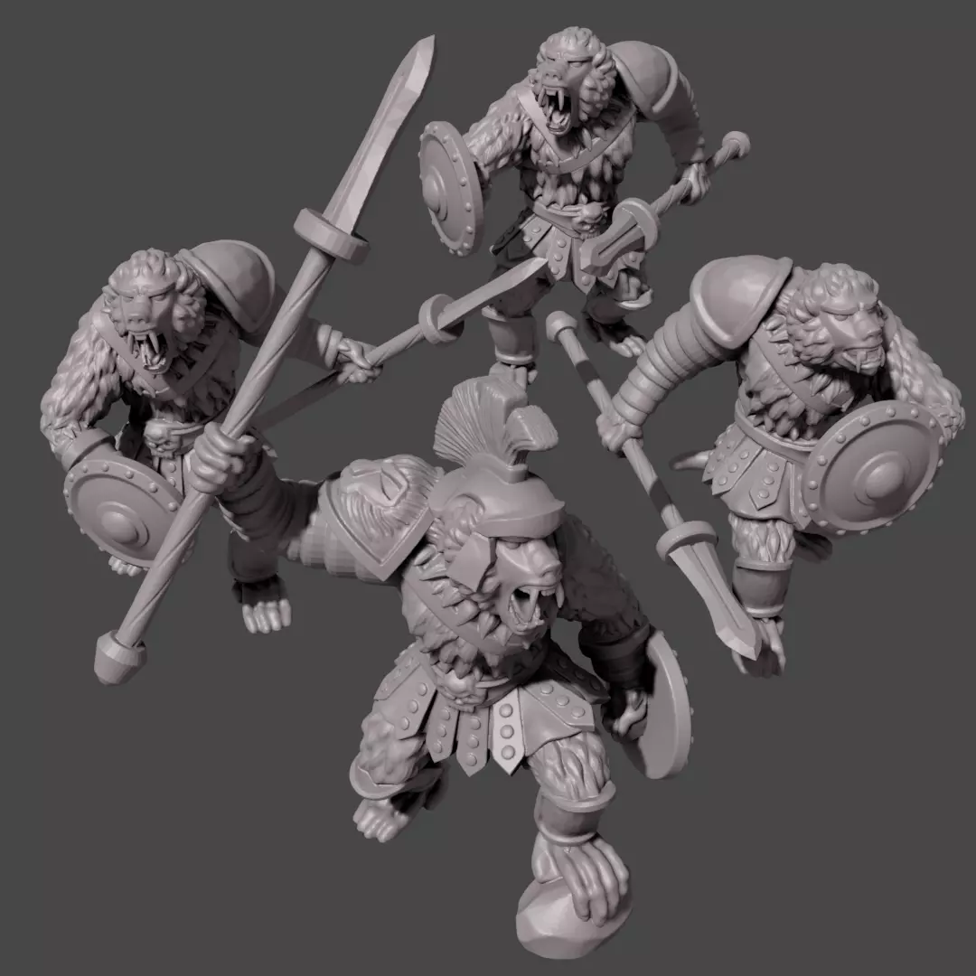 gladiator monkey Spear 3D print model_0