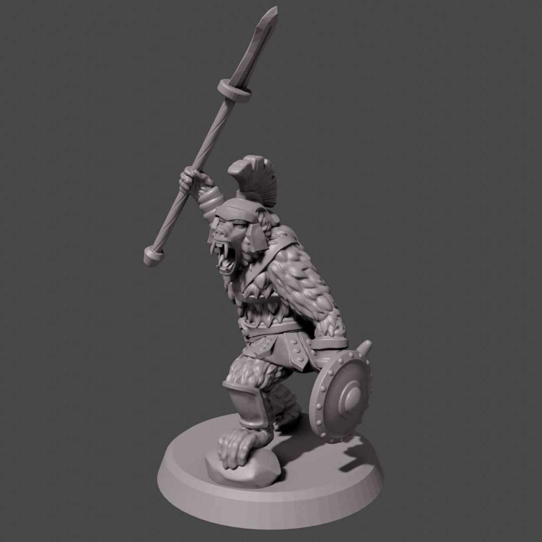 gladiator monkey Spear 3D print model_1