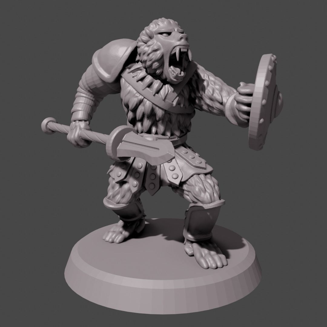 gladiator monkey Spear 3D print model_4