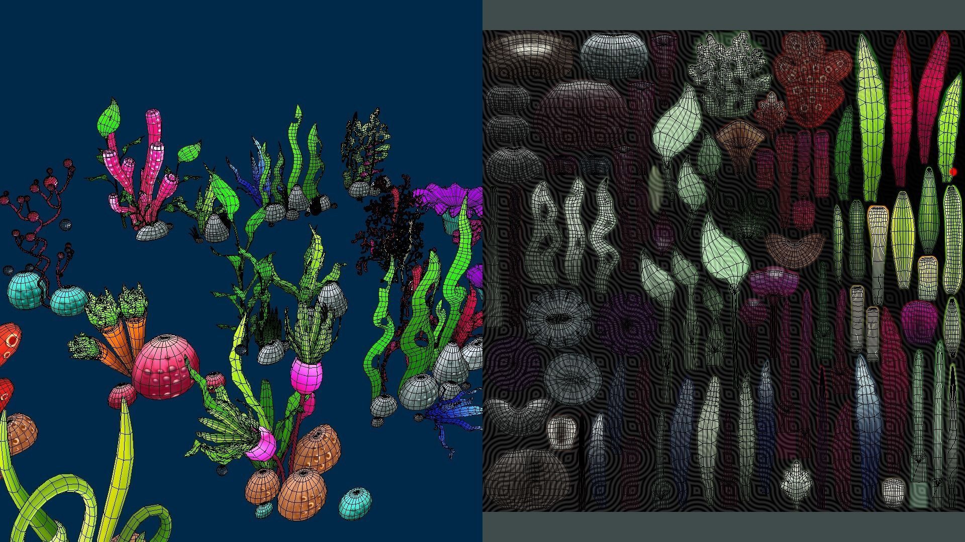 Cartoon Seaweed 7 Low-poly 3D model_15