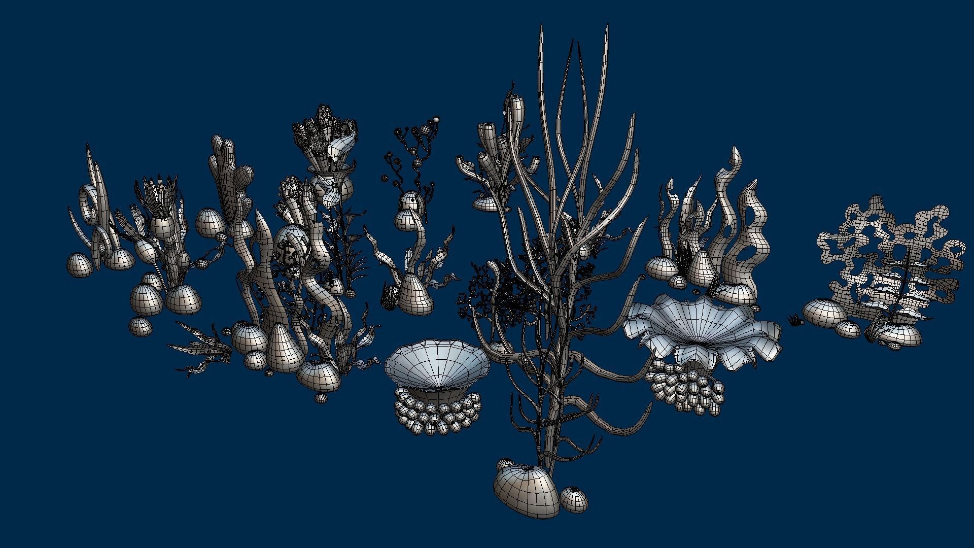 Cartoon Seaweed 7 Low-poly 3D model_14