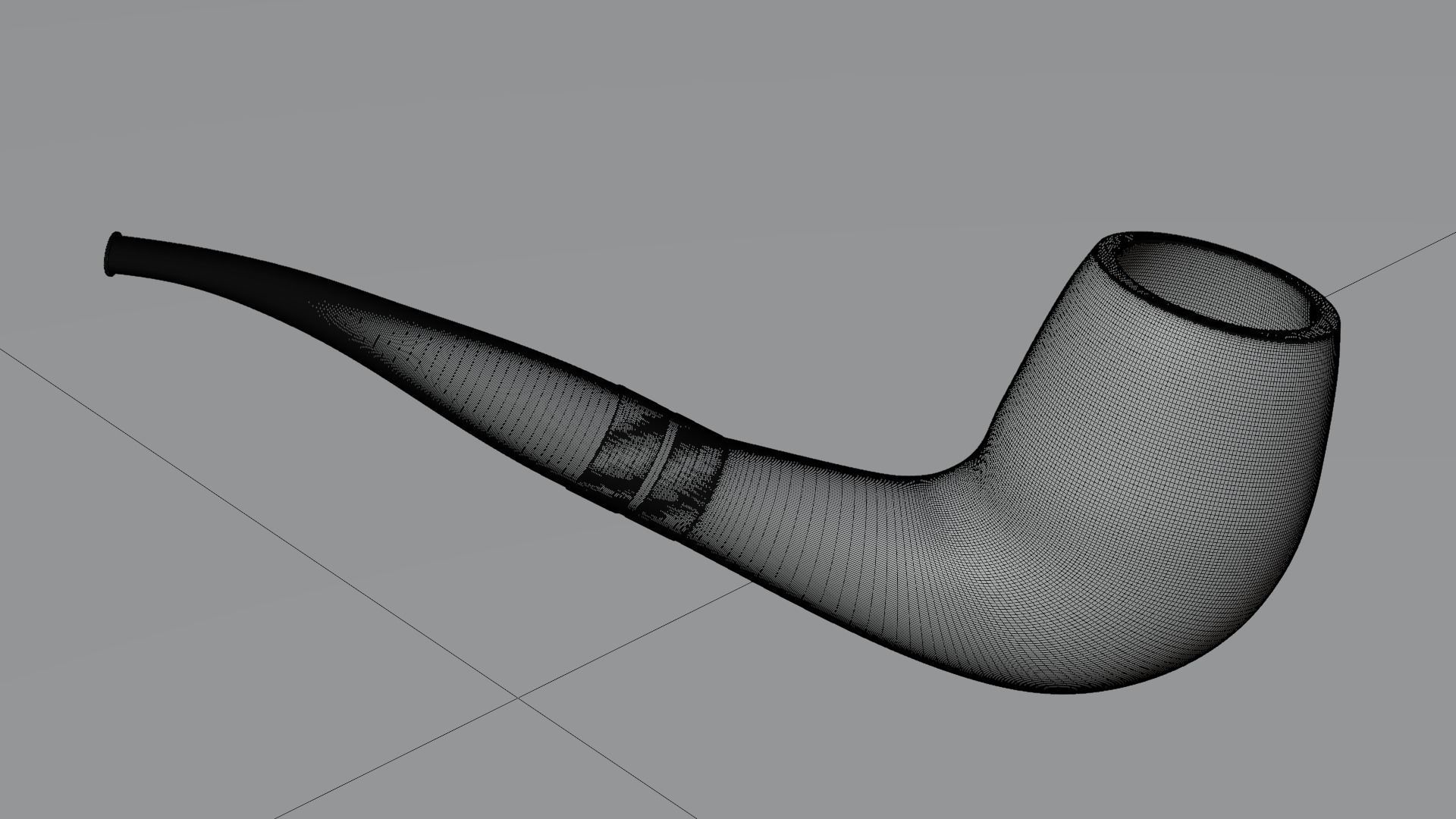 Smoking Pipe Half-Bent Wood 3D model_13