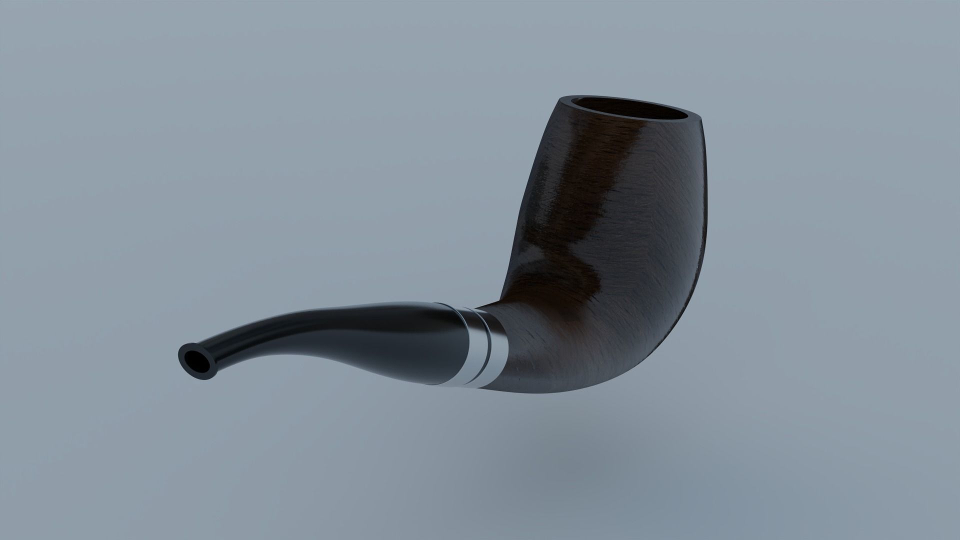 Smoking Pipe Half-Bent Wood 3D model_7