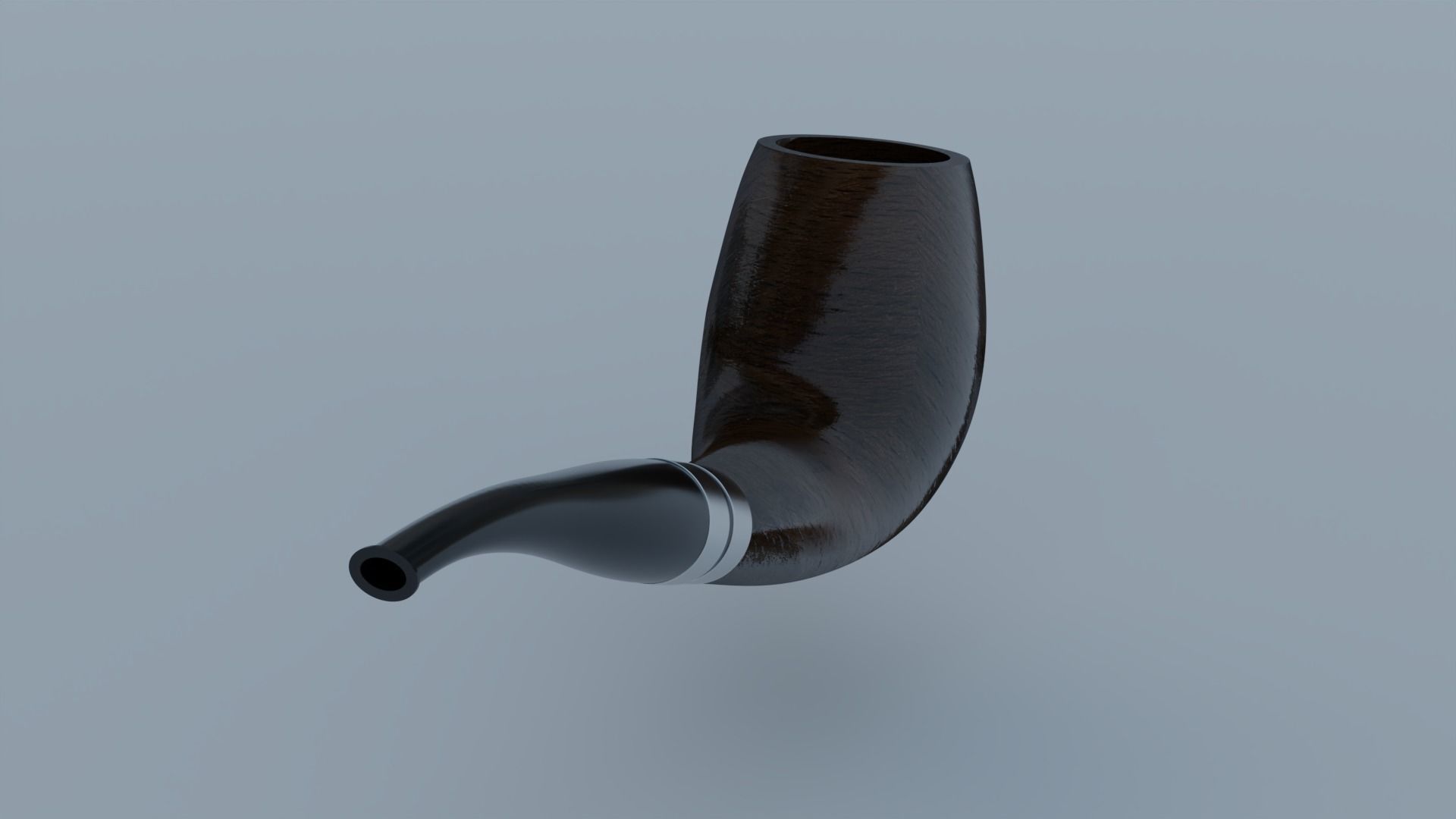Smoking Pipe Half-Bent Wood 3D model_6