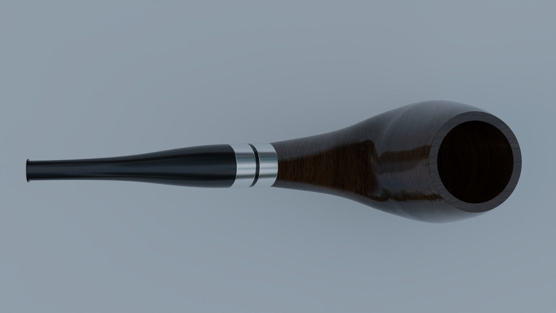 Smoking Pipe Half-Bent Wood 3D model_2