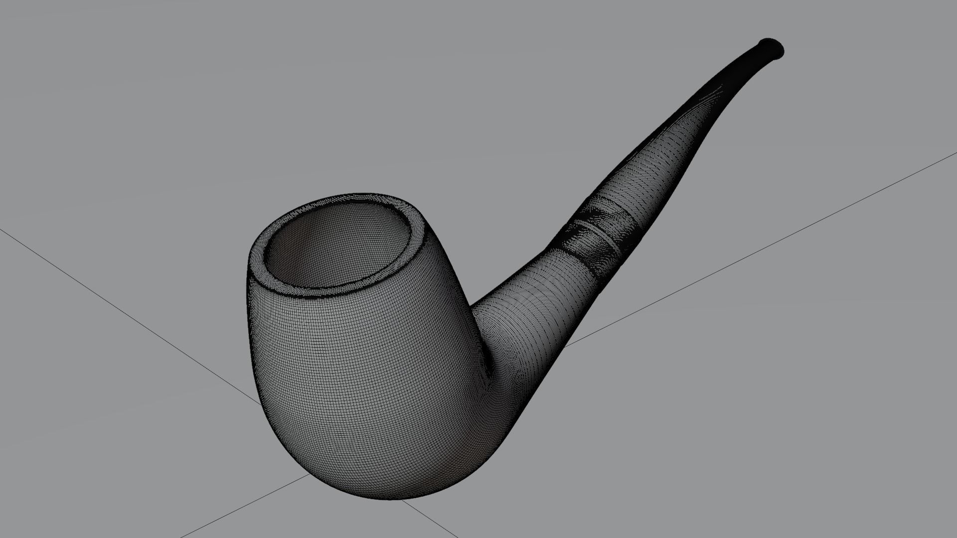 Smoking Pipe Half-Bent Wood 3D model_11
