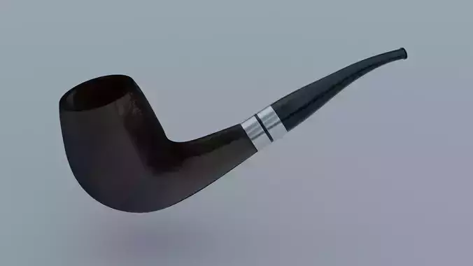 Smoking Pipe Half-Bent Wood 3D model