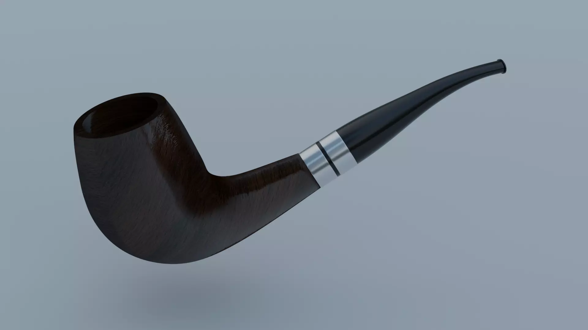 Smoking Pipe Half-Bent Wood 3D model_0