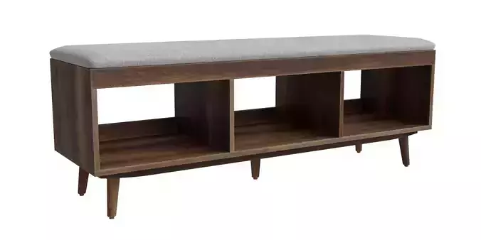 Wood Shelves Storage Bench