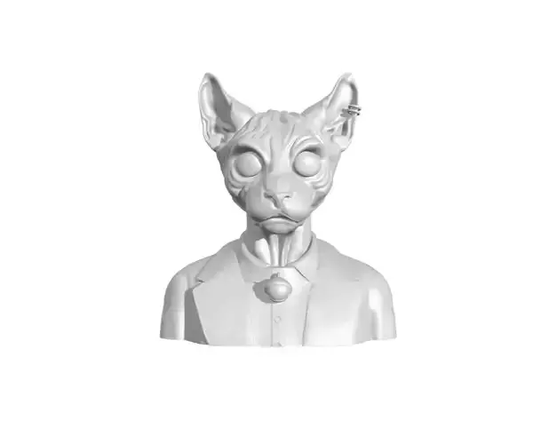 Half body Cat Man - Lord Cat - Gentless Sphynxs 3D print model
