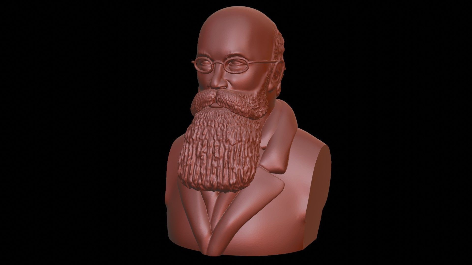 Professor Mykhailo Hrushevskyi Bust 3D print model_7