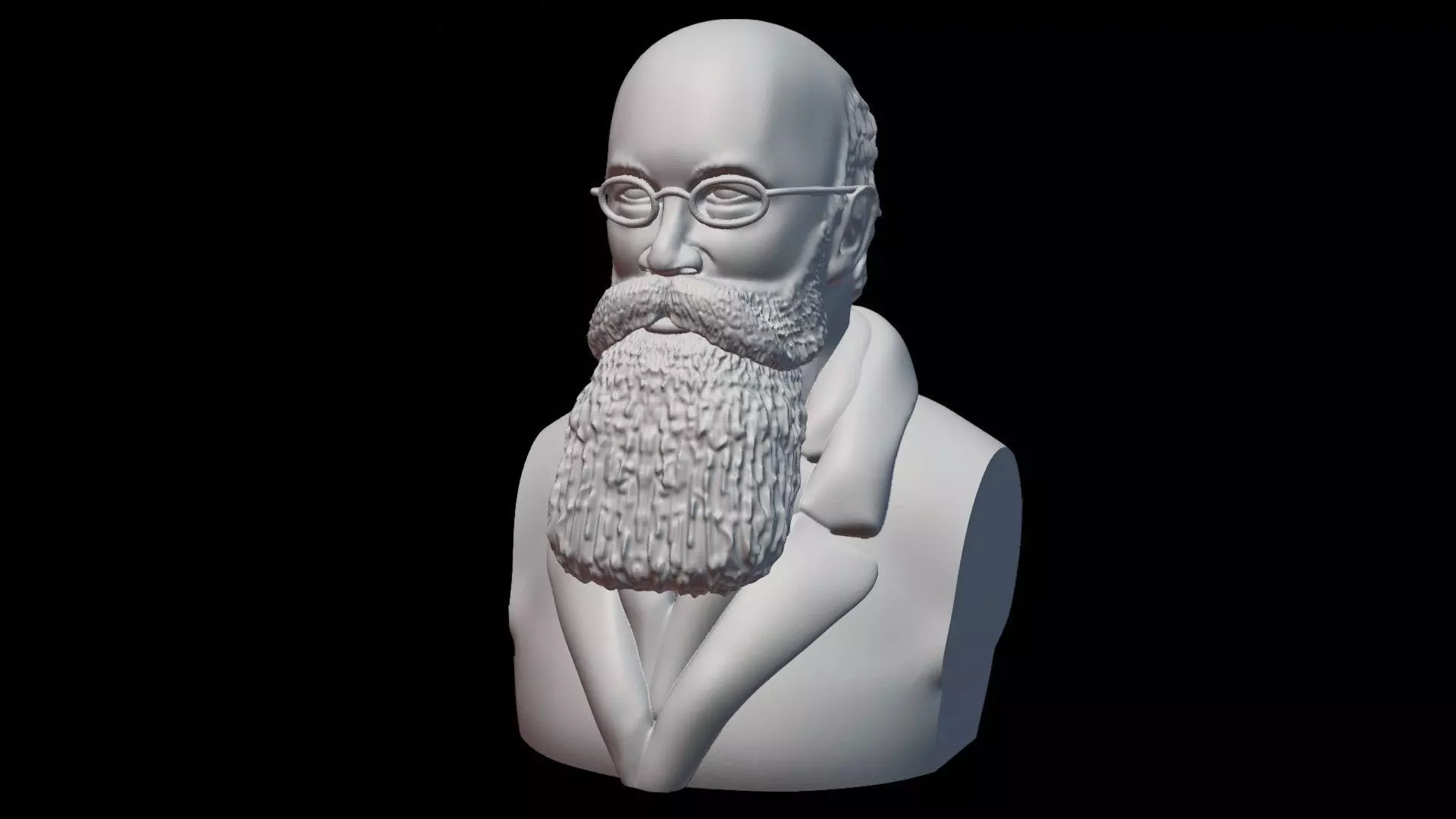 Professor Mykhailo Hrushevskyi Bust 3D print model_0