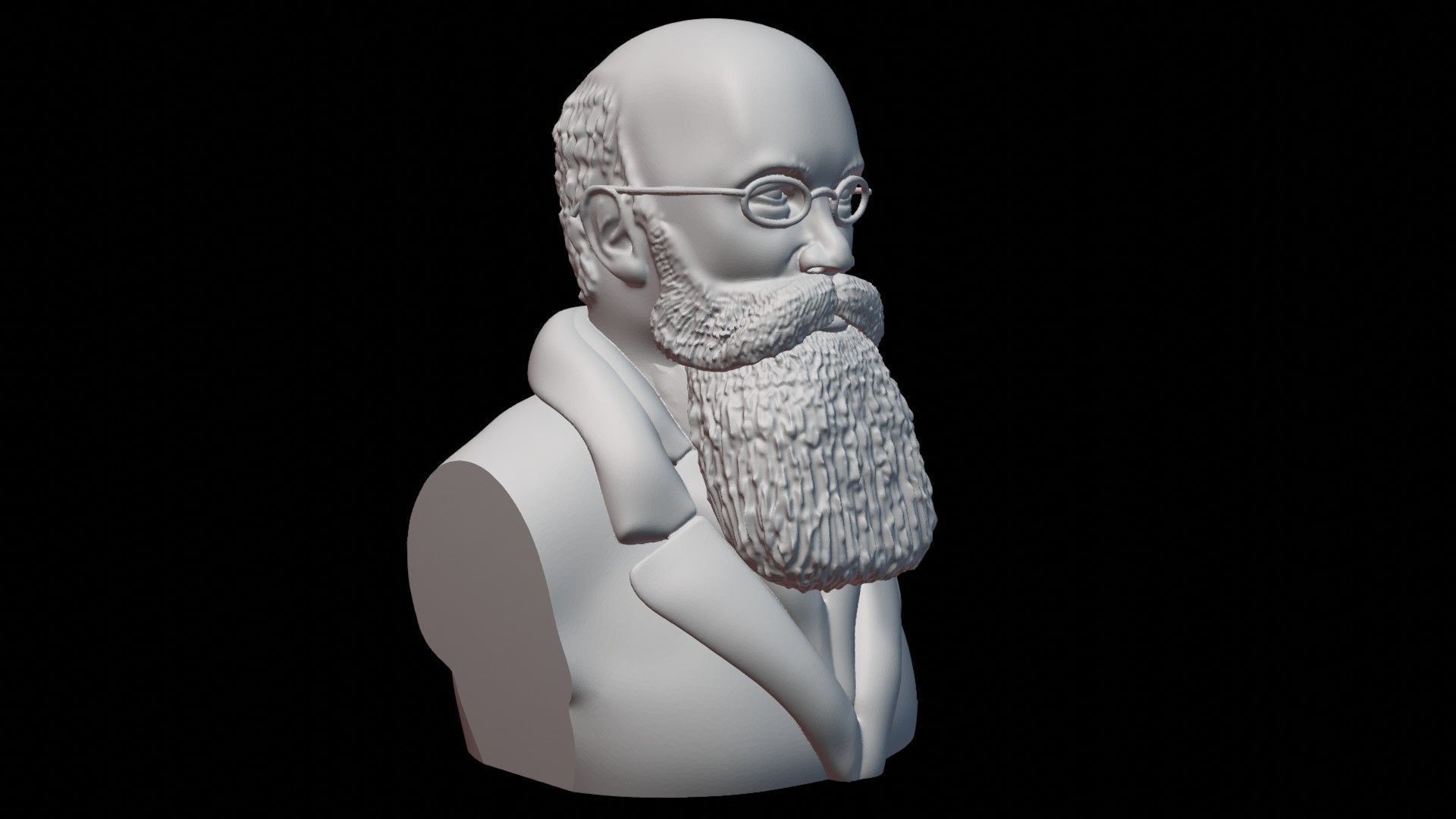 Professor Mykhailo Hrushevskyi Bust 3D print model_3