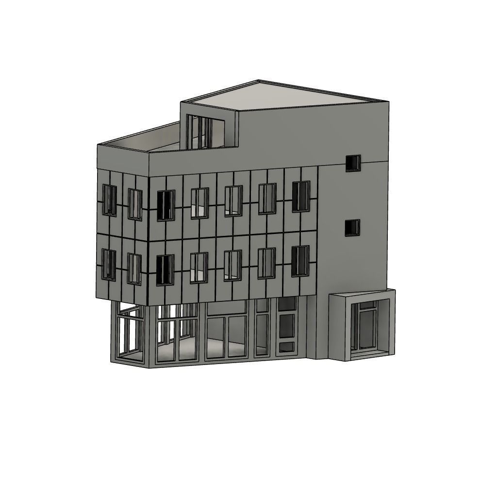 Triangle City House - H0 Scale 3D print model_5