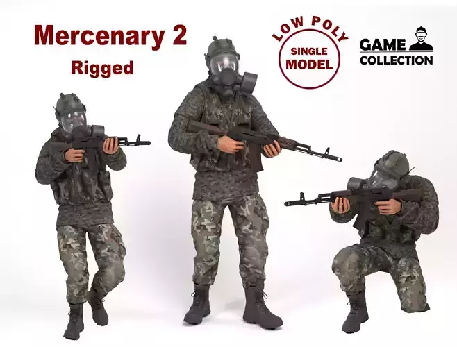 Mercenary 2 Low-poly 3D model