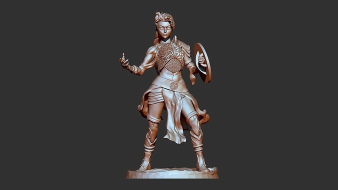 female fighter 3dprint  3D model