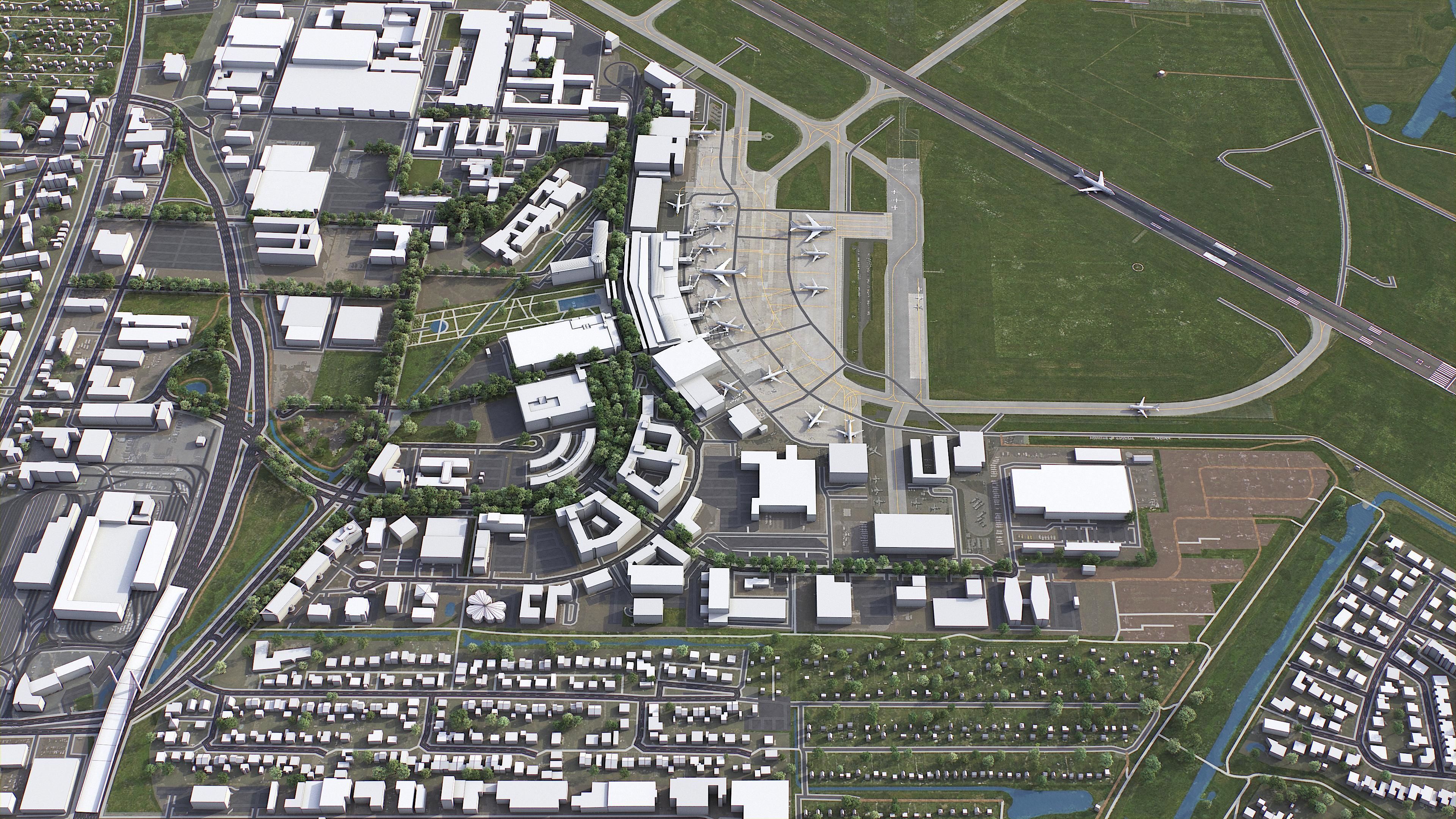 Bremen Airport Low-poly 3D model_5