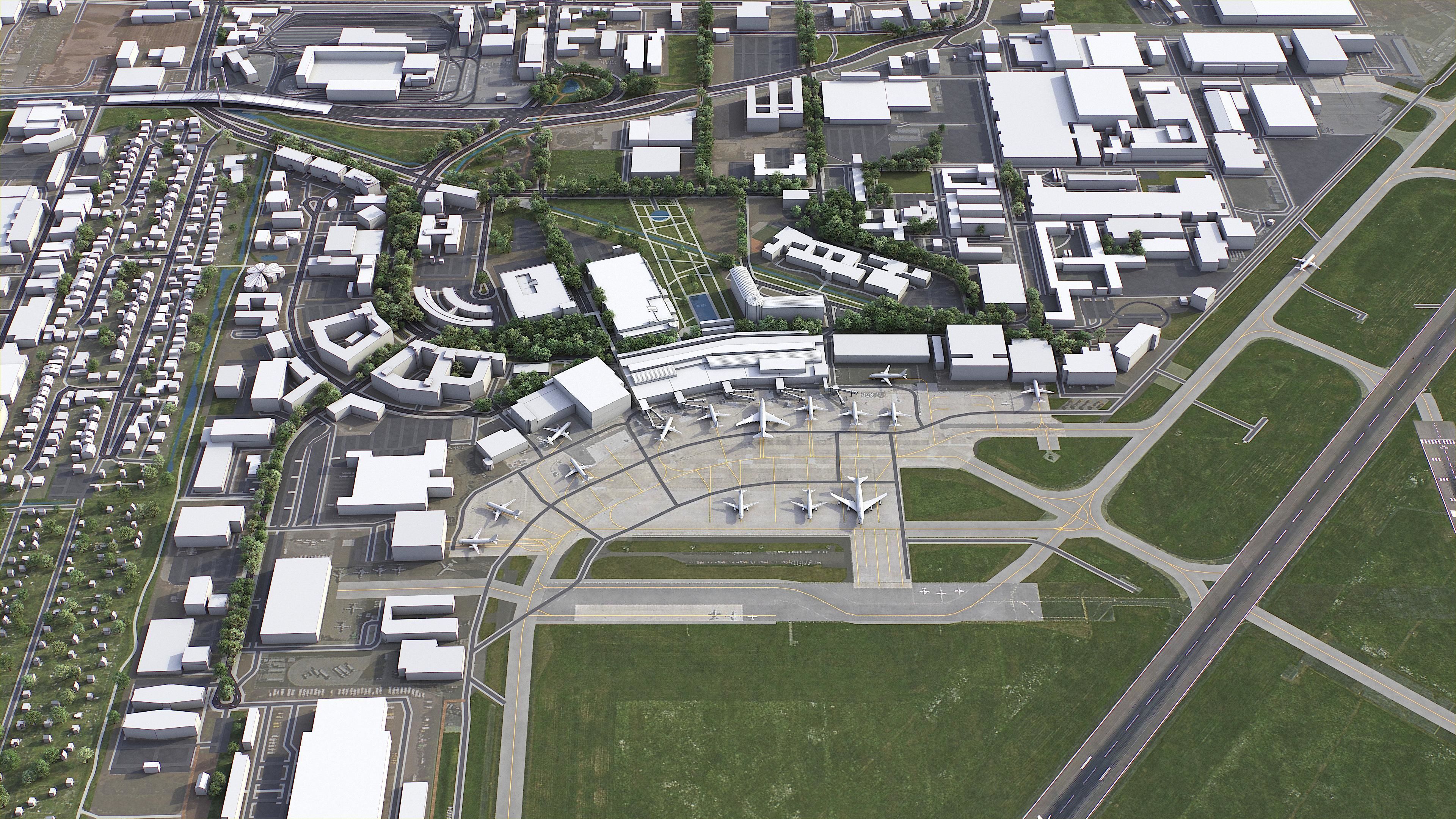 Bremen Airport Low-poly 3D model_2