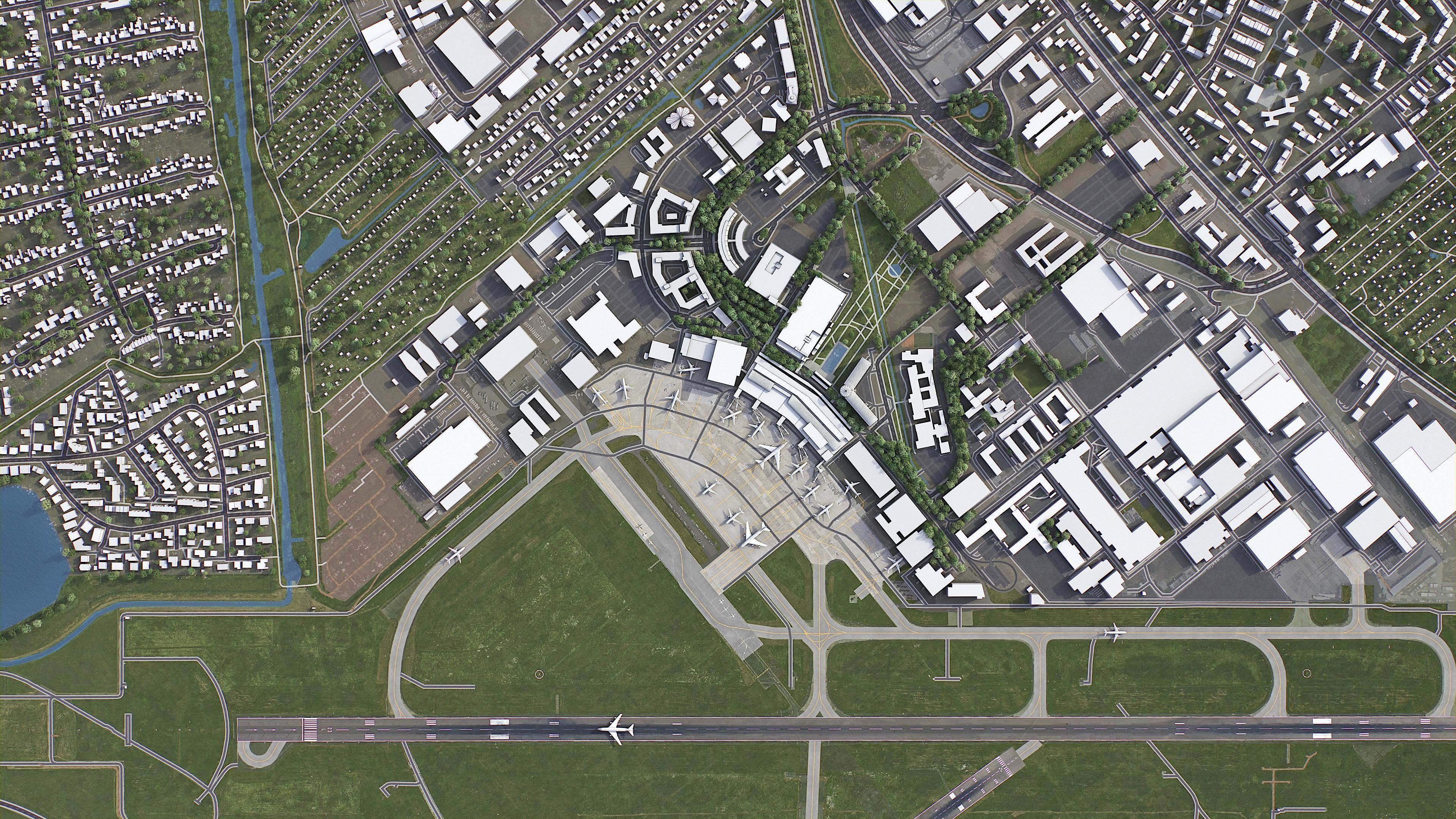 Bremen Airport Low-poly 3D model_6
