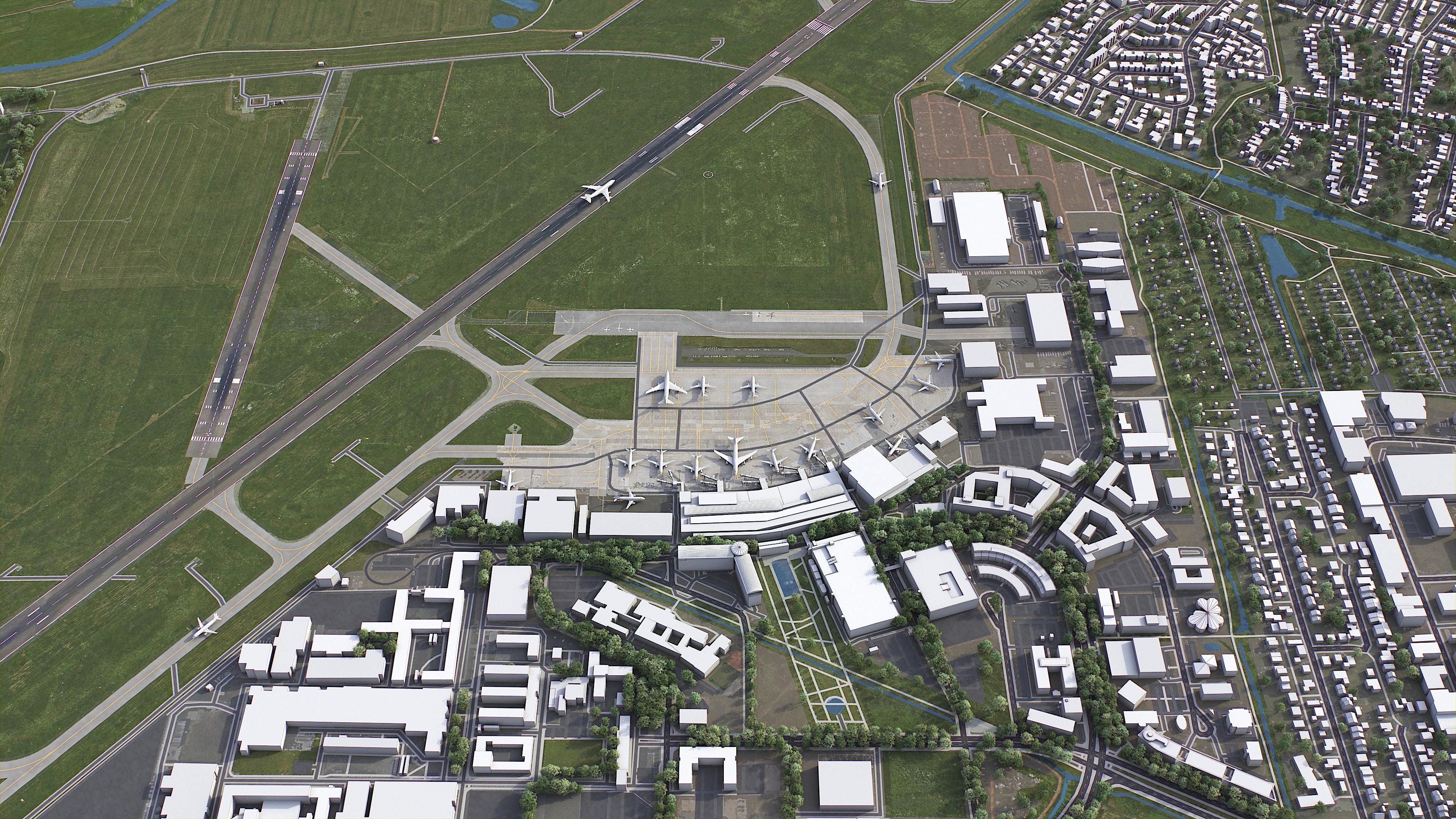 Bremen Airport Low-poly 3D model_4