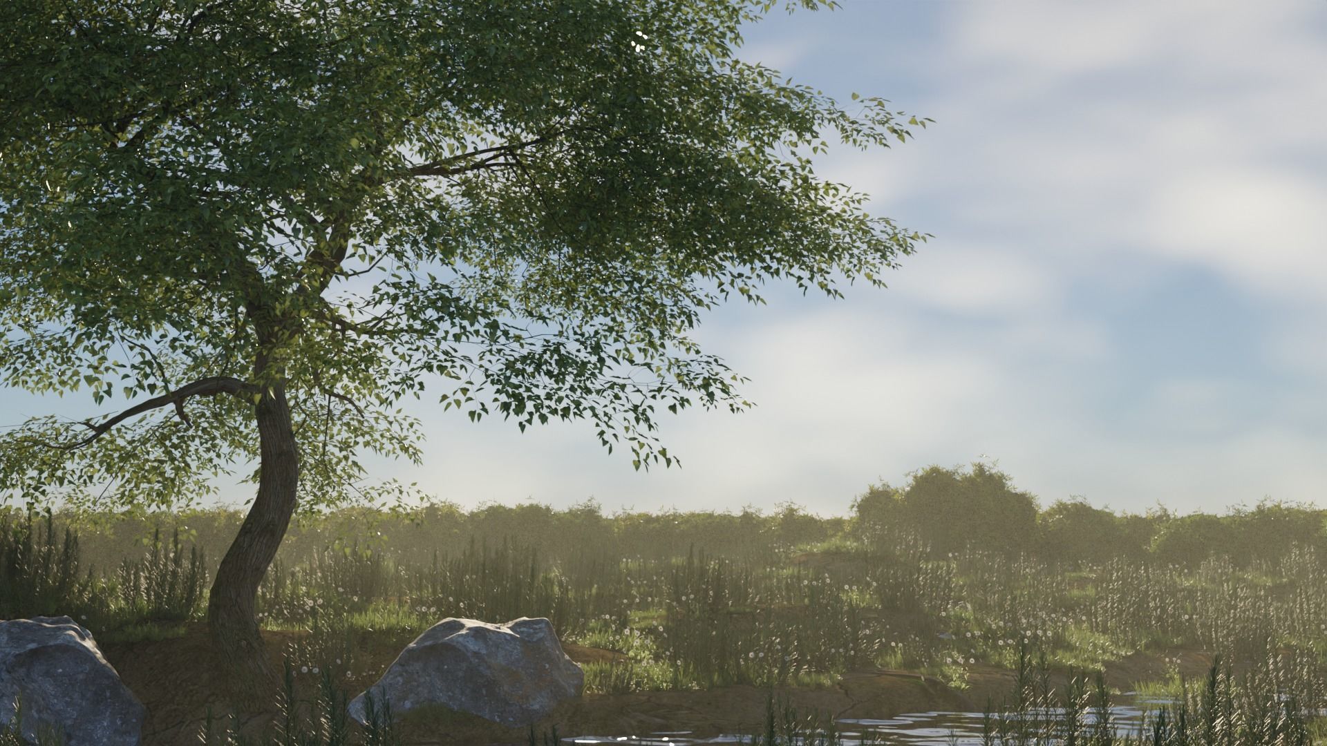 Stylized Nature Ruin in a Beautiful Landscape 3D model_2